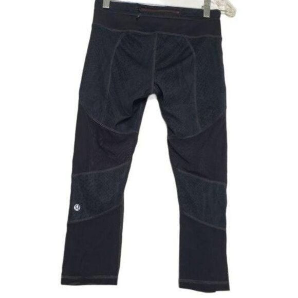 LULULEMON Mesh With Me Crop Legging Desert Snake Deep Coal - Picture 9 of 16